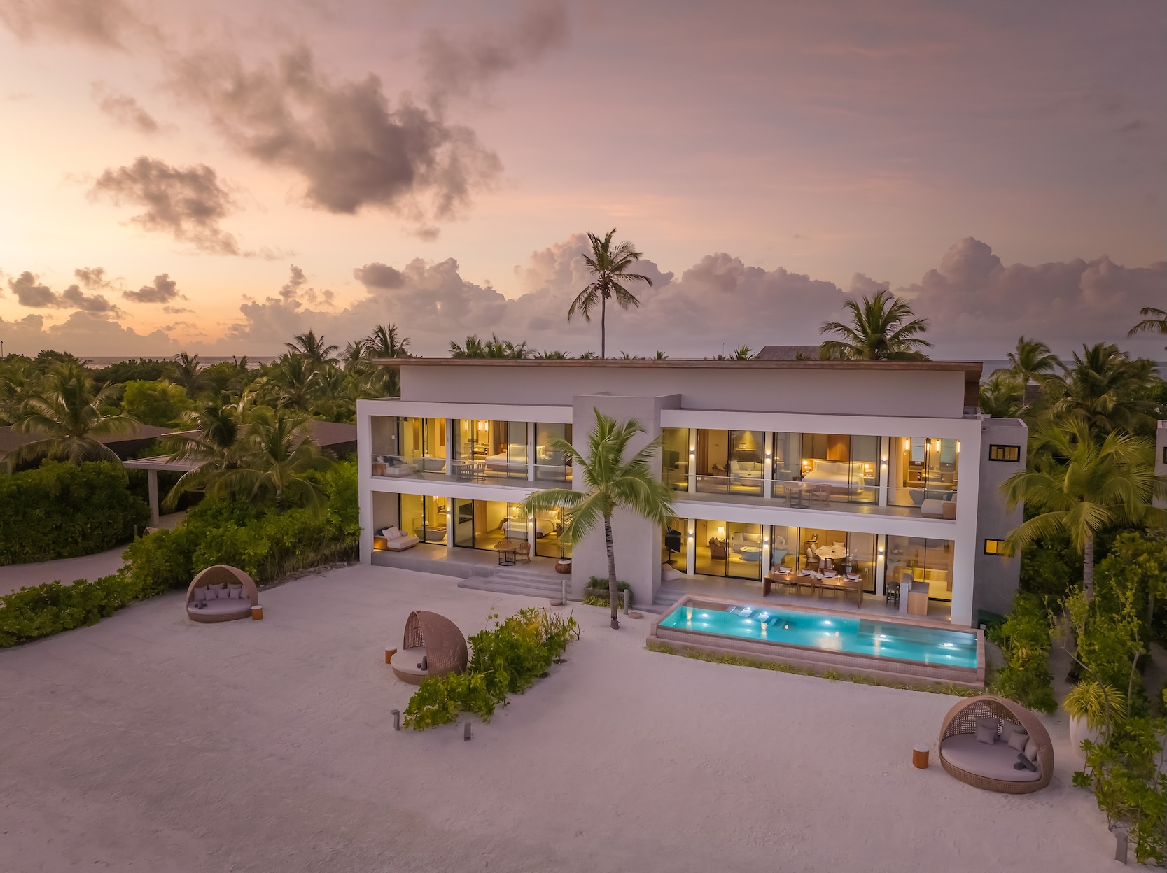 Three Bedroom Beach Retreat with Private Pool Aerial View - Kuda Villingili